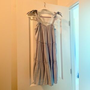 Francesca's Collections Light Blue Tiered Ruffled Dress